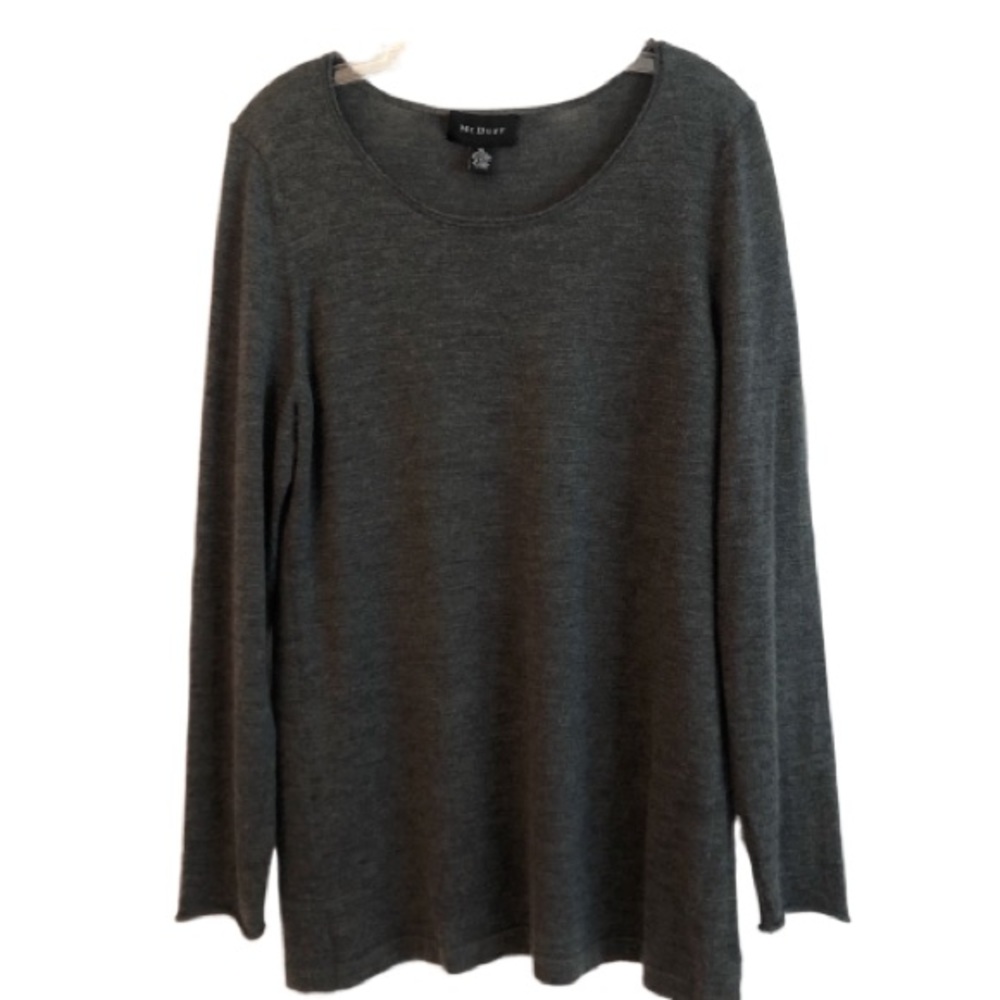McDuff Nordstrom Gray Wool Cashmere Tunic Sweater XL